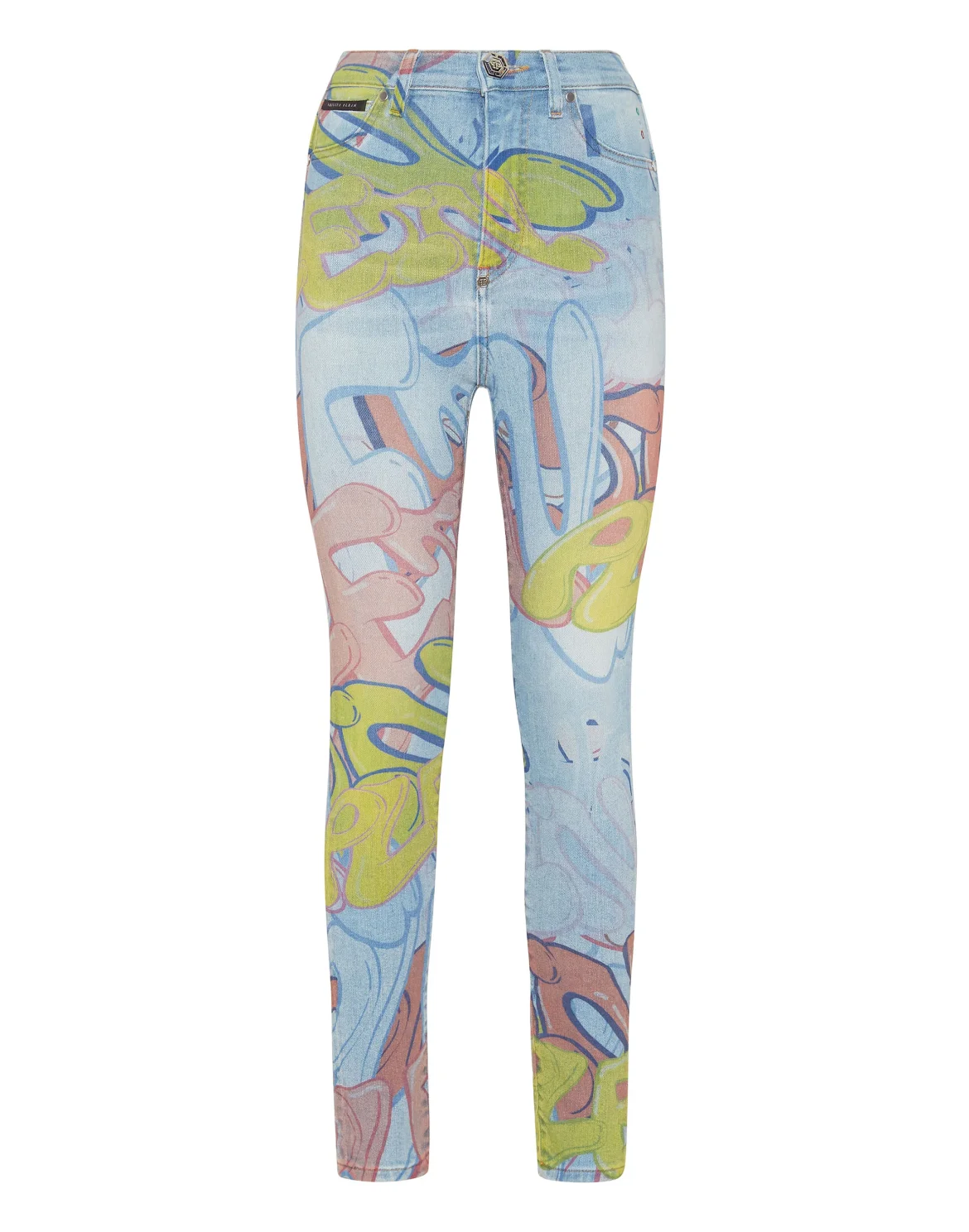 Super High Waist Jeggings Bombing Graffiti, цвет: Мультиколор
