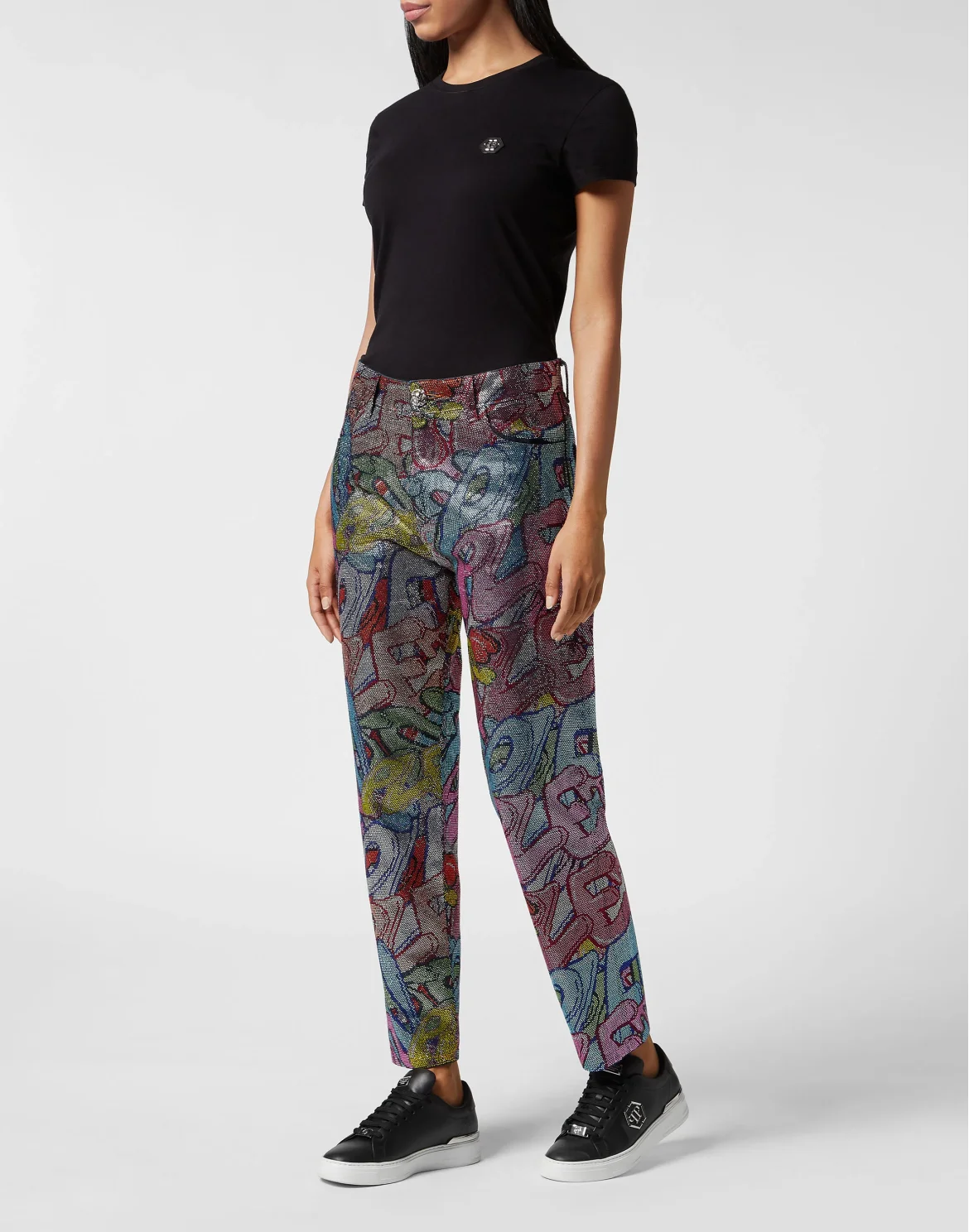 Denim Trousers Mom Fit Brooches, цвет: Синий