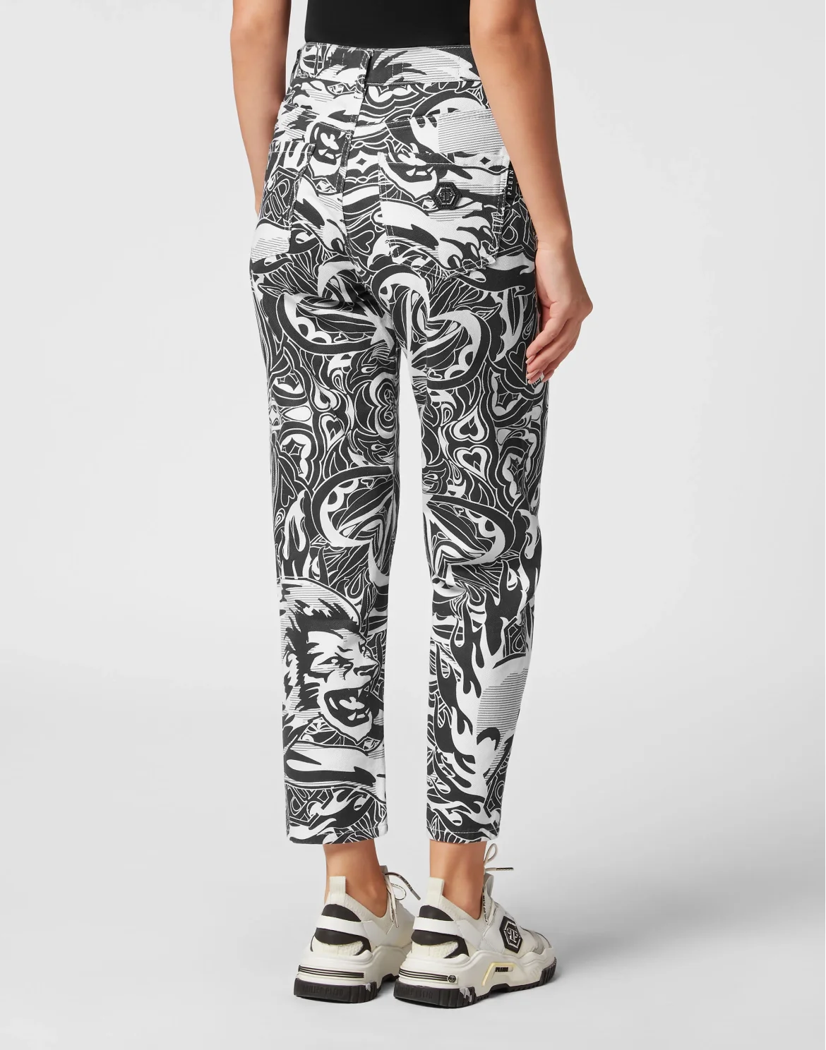 Denim Trousers Mom Fit Tribal Circus, цвет: Белый
