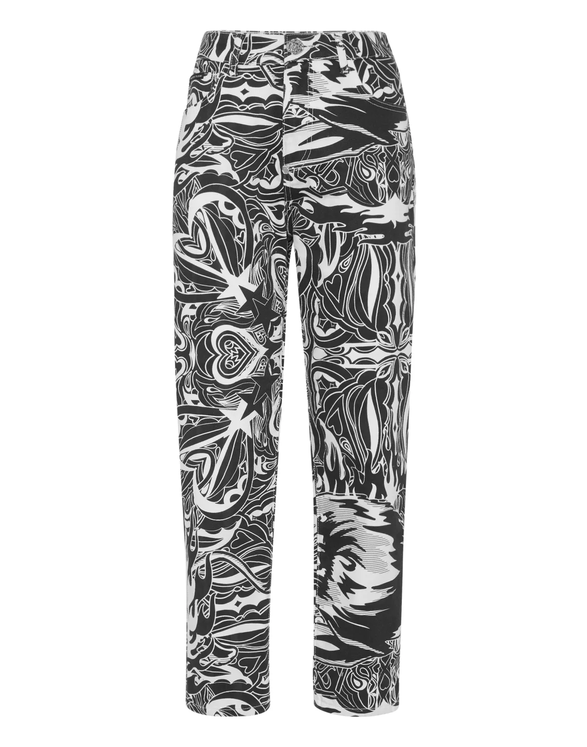 Denim Trousers Mom Fit Tribal Circus, цвет: Белый