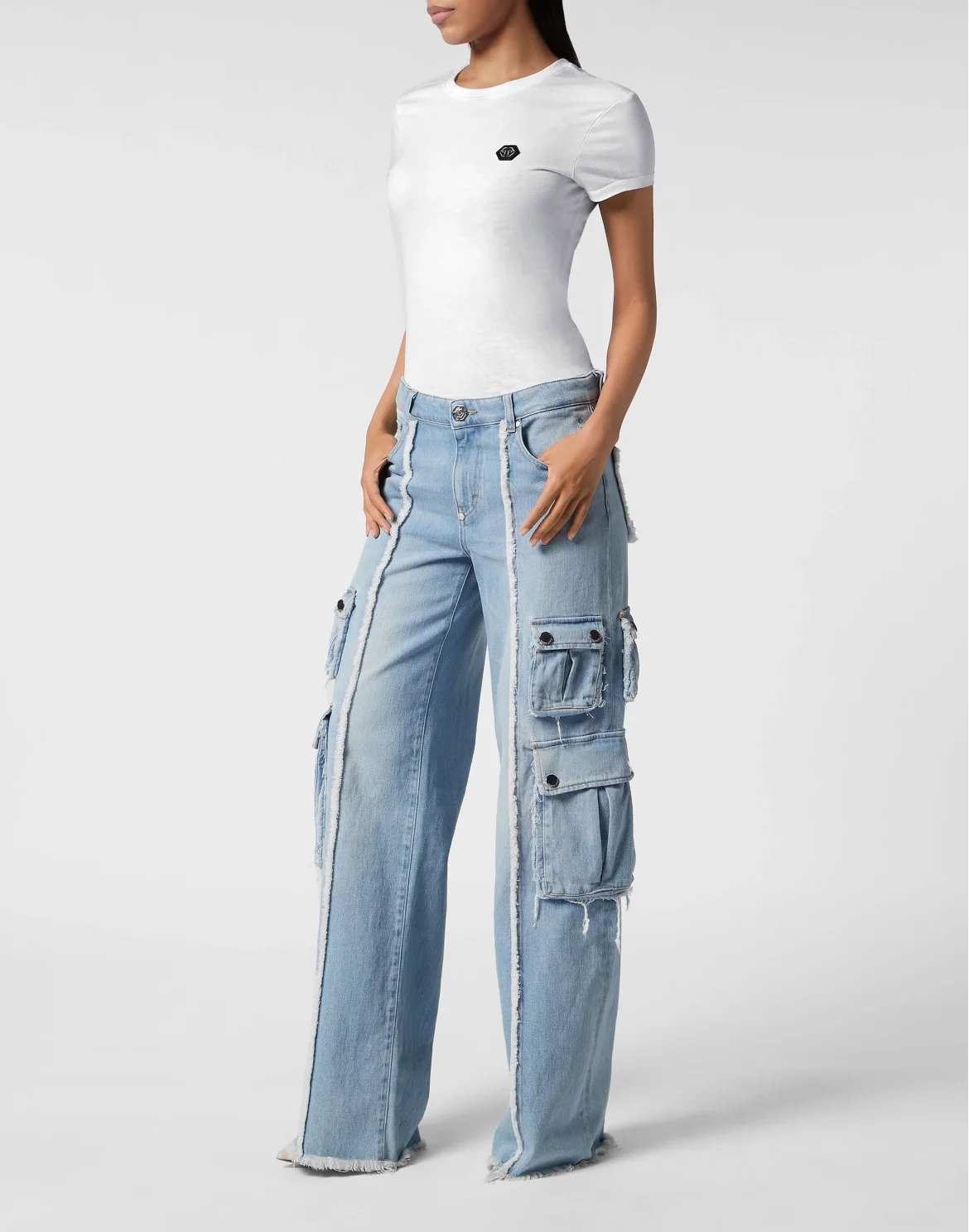 Denim Cargo Trousers, цвет: Синий