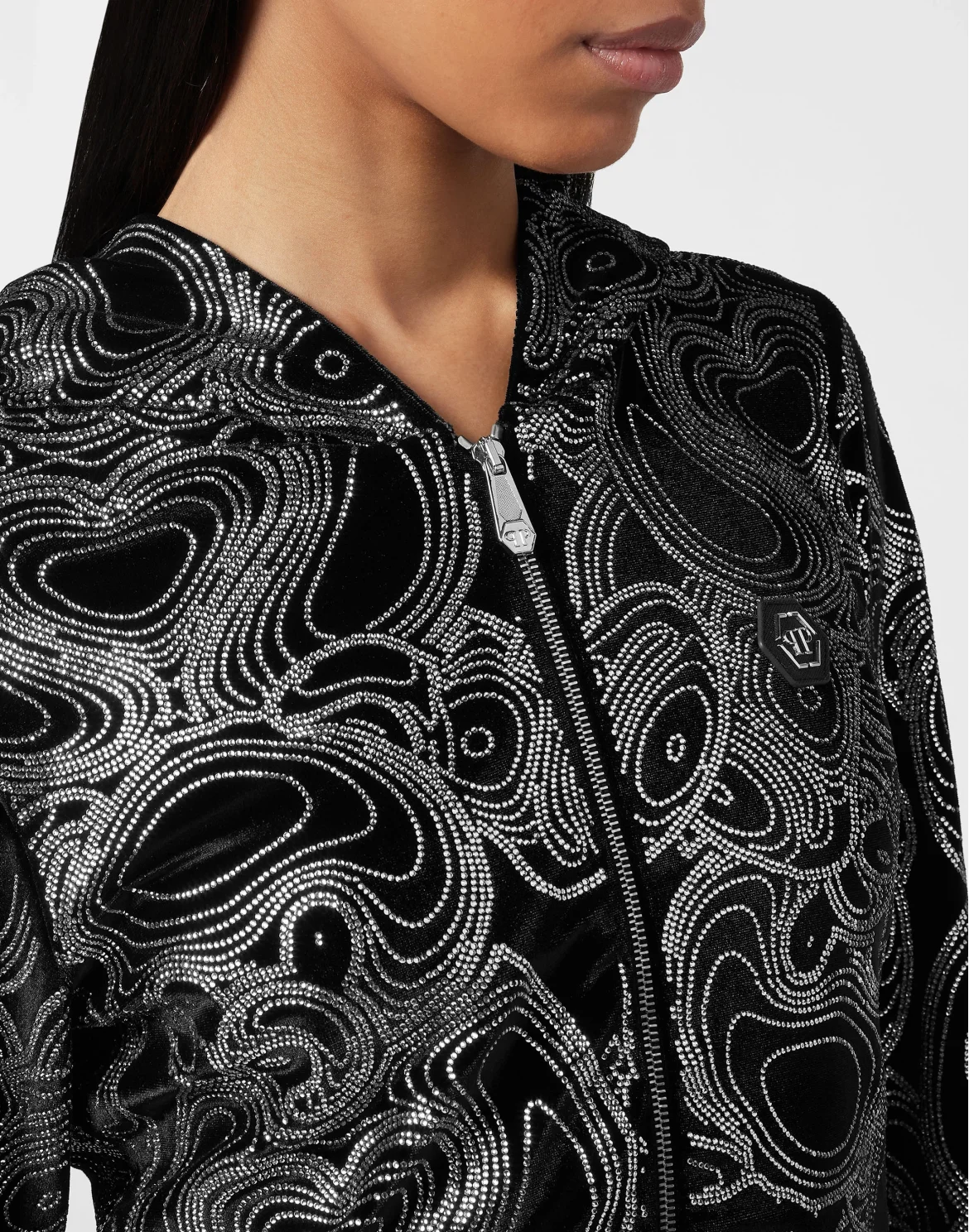 Jogging Tracksuit: Hoodie/Trousers with crystals Teddy Bear, цвет: Черный