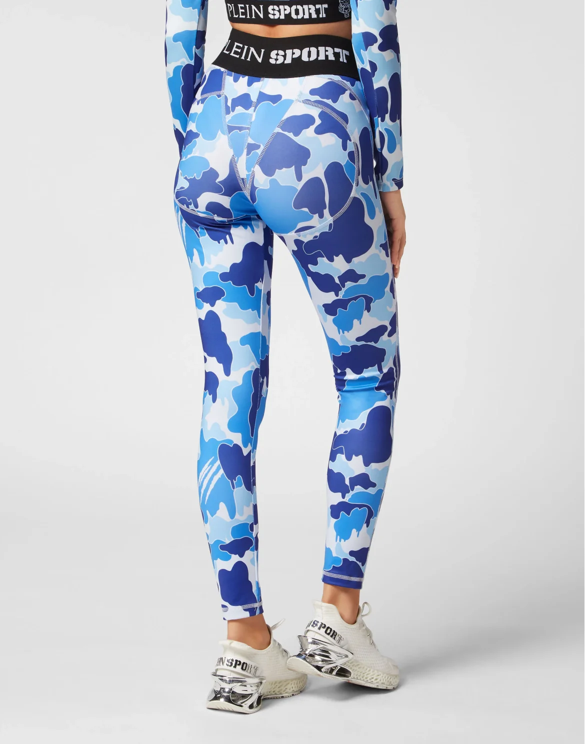 Jogging Push Up Cutting Leggings Camouflage, цвет: Голубой