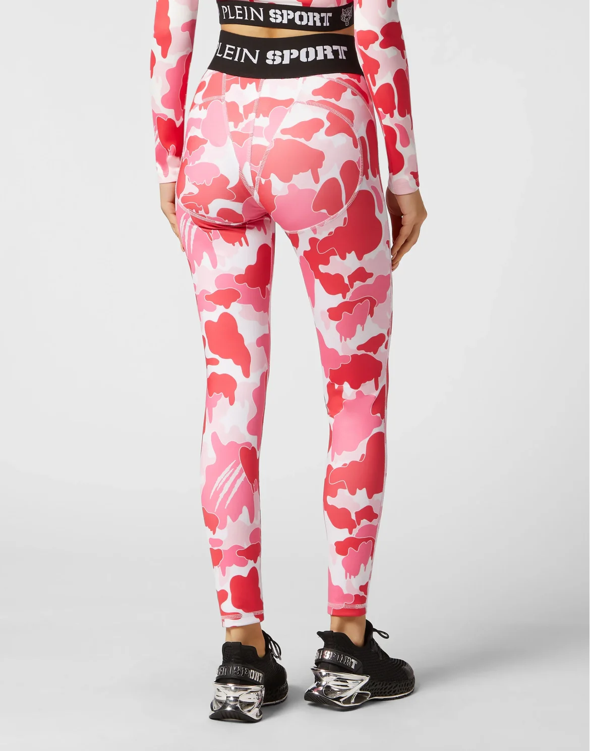 Jogging Push Up Cutting Leggings Camouflage, цвет: Розовый