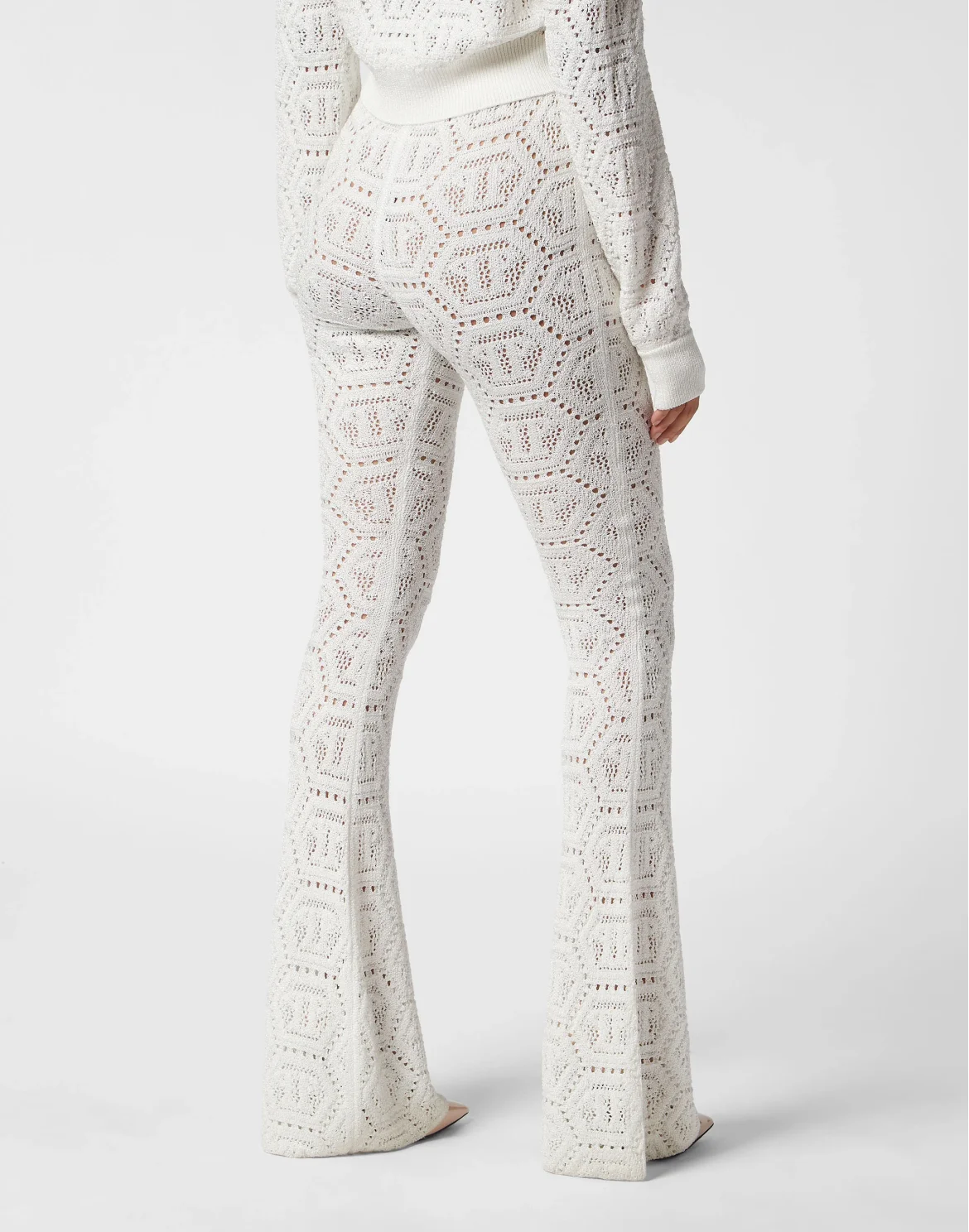 Lurex Knit Trousers Monogram, цвет: Белый