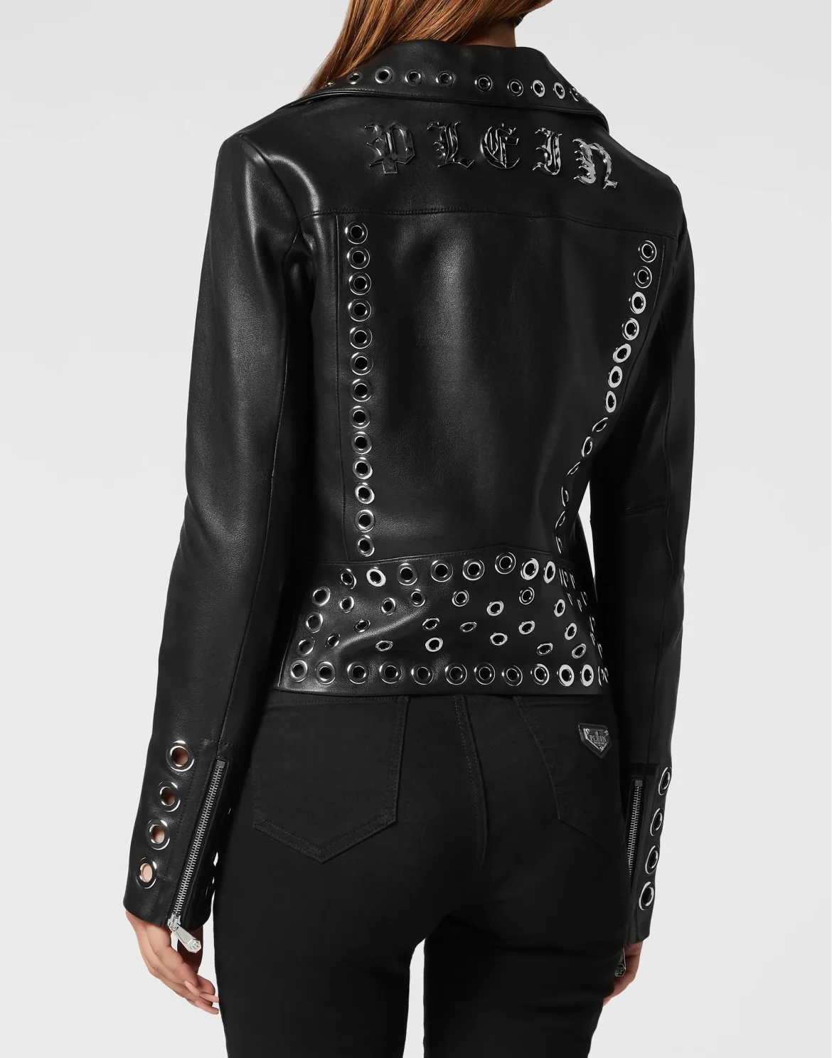 Boxy Biker Jacket Metal Rings, цвет: Черный