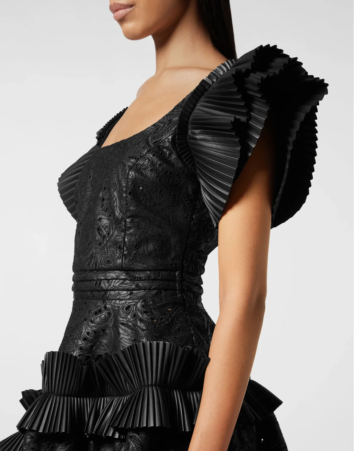 Leather Mini Dress Sangallo, цвет: Черный