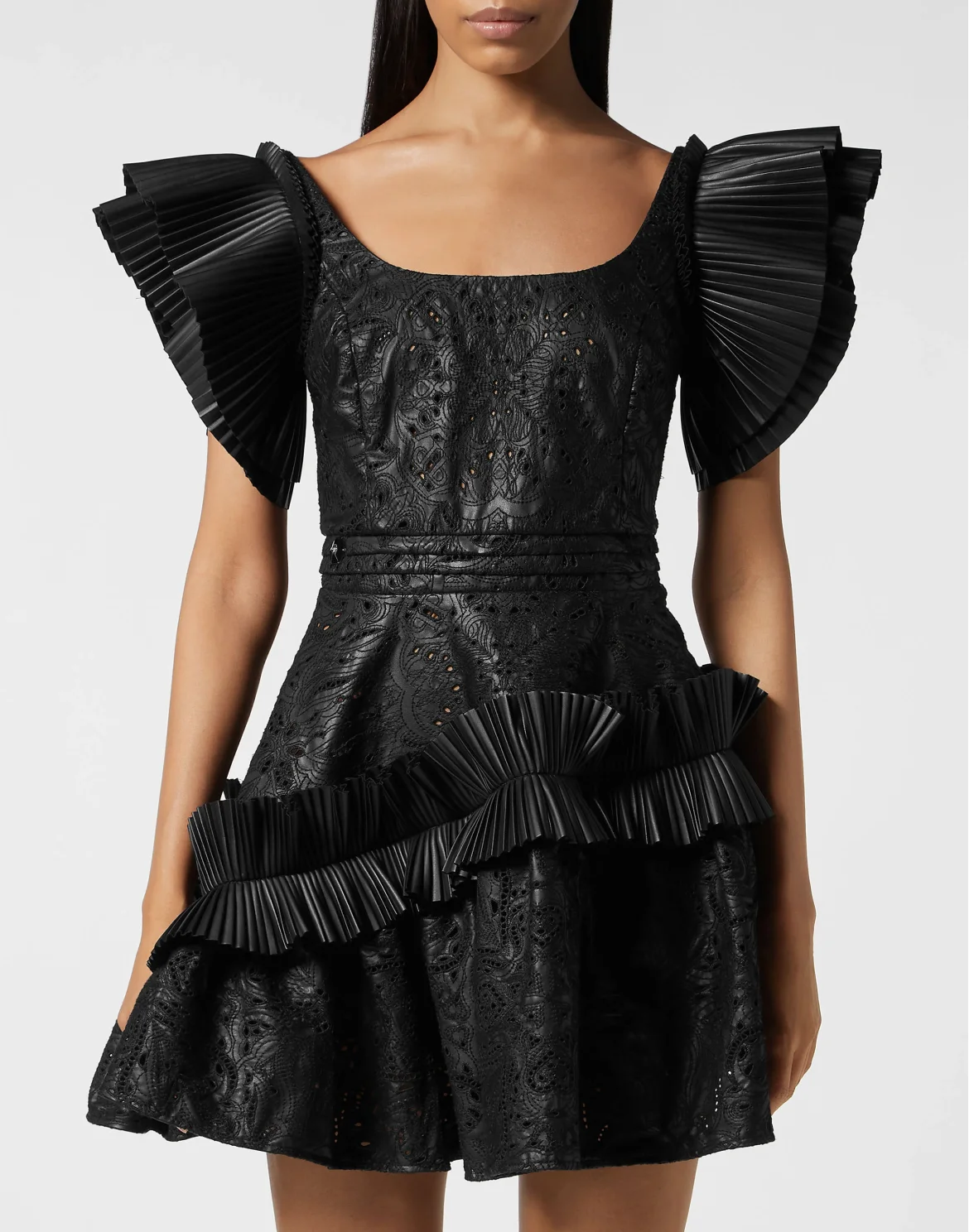 Leather Mini Dress Sangallo, цвет: Черный
