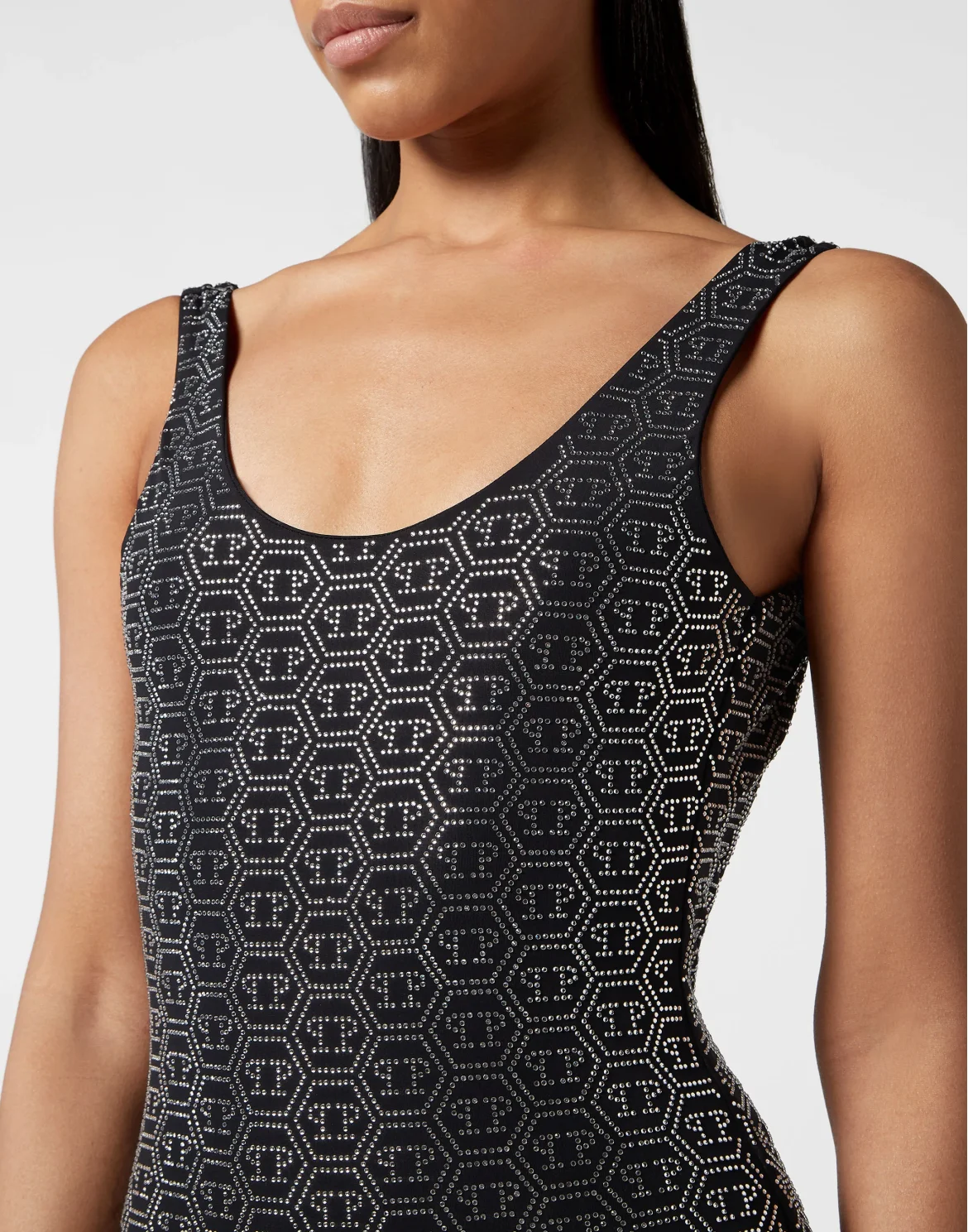 Strass Monokini Monogram, цвет: Черный