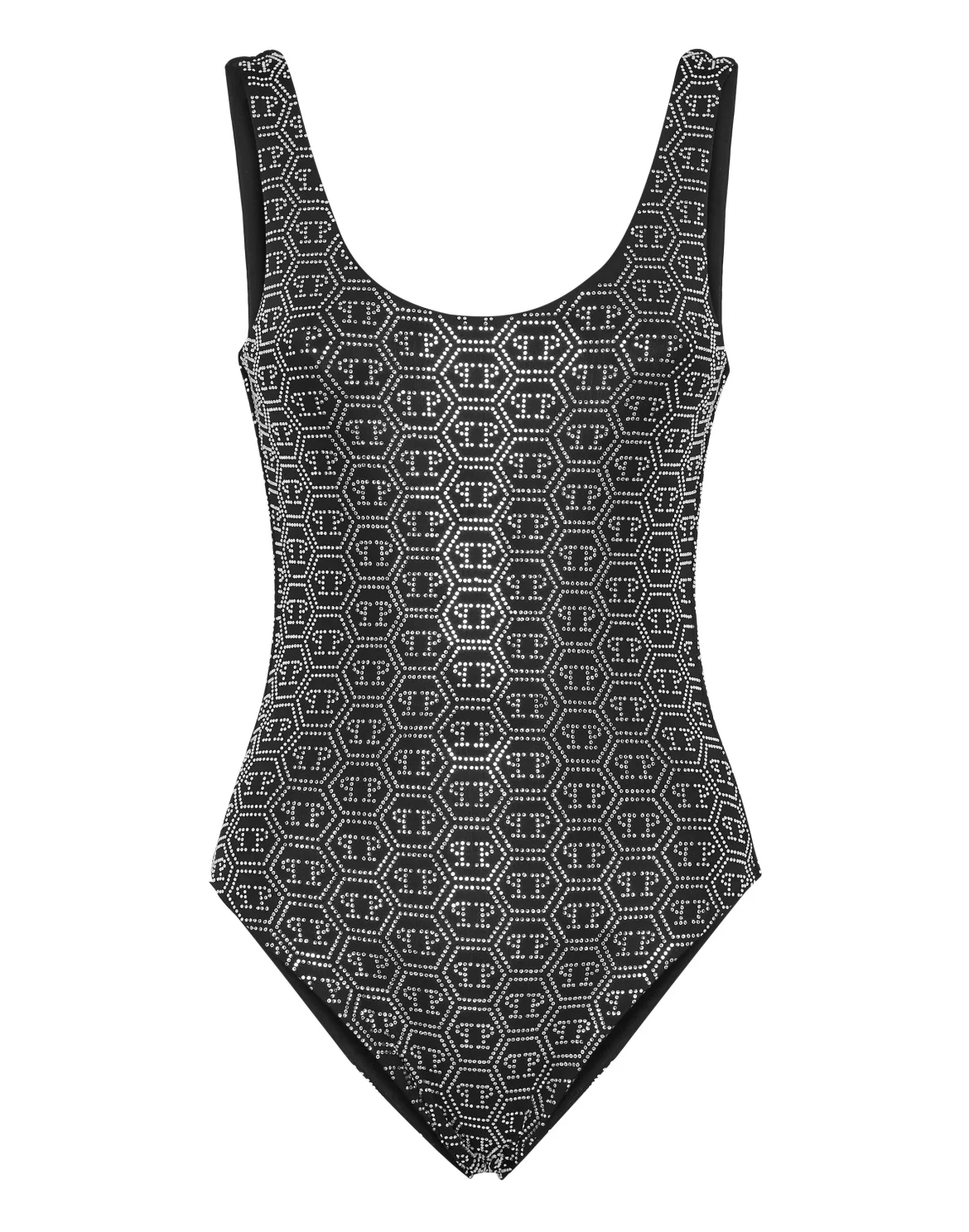 Strass Monokini Monogram, цвет: Черный