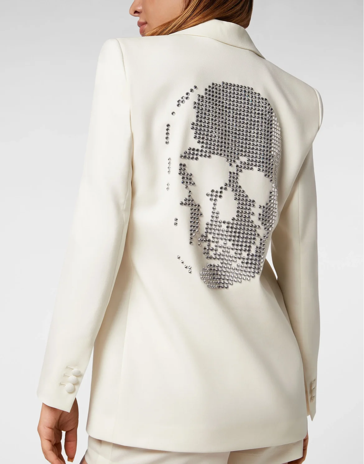 Wool Boxy Blazer Crystal Skull, цвет: Белый