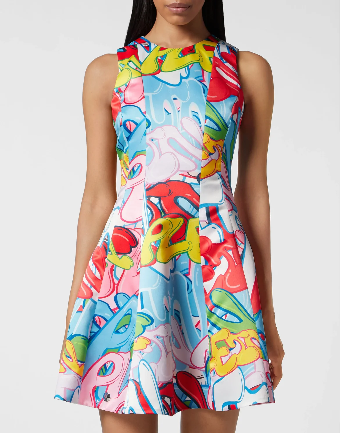 Duchesse Midi Dress Bombing Graffiti, цвет: Мультиколор