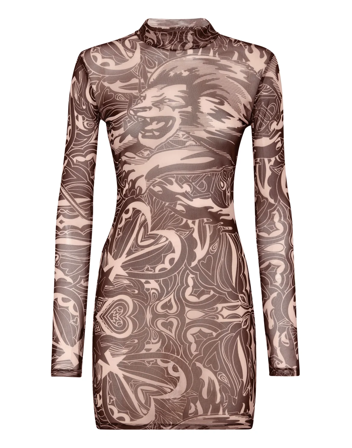 Tulle Mini Dress LS Lion Circus, цвет: Черный