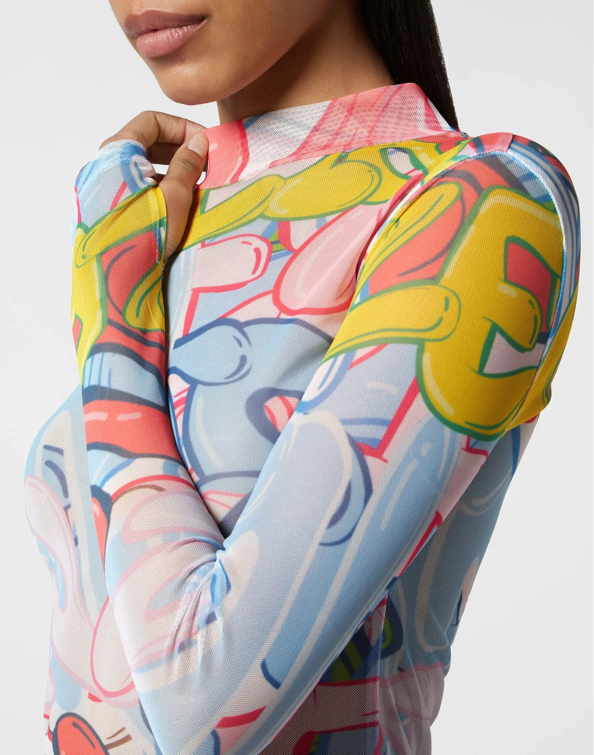 Tulle Mini Dress LS Bombing Graffiti, цвет: Мультиколор