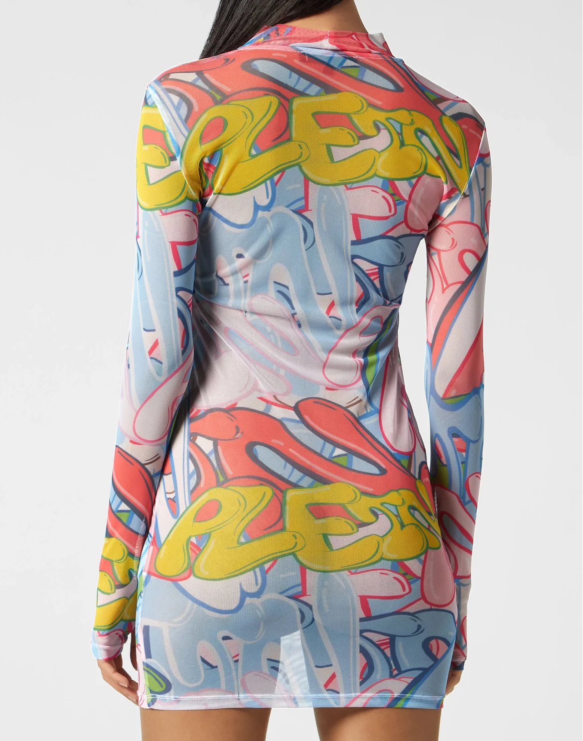 Tulle Mini Dress LS Bombing Graffiti, цвет: Мультиколор