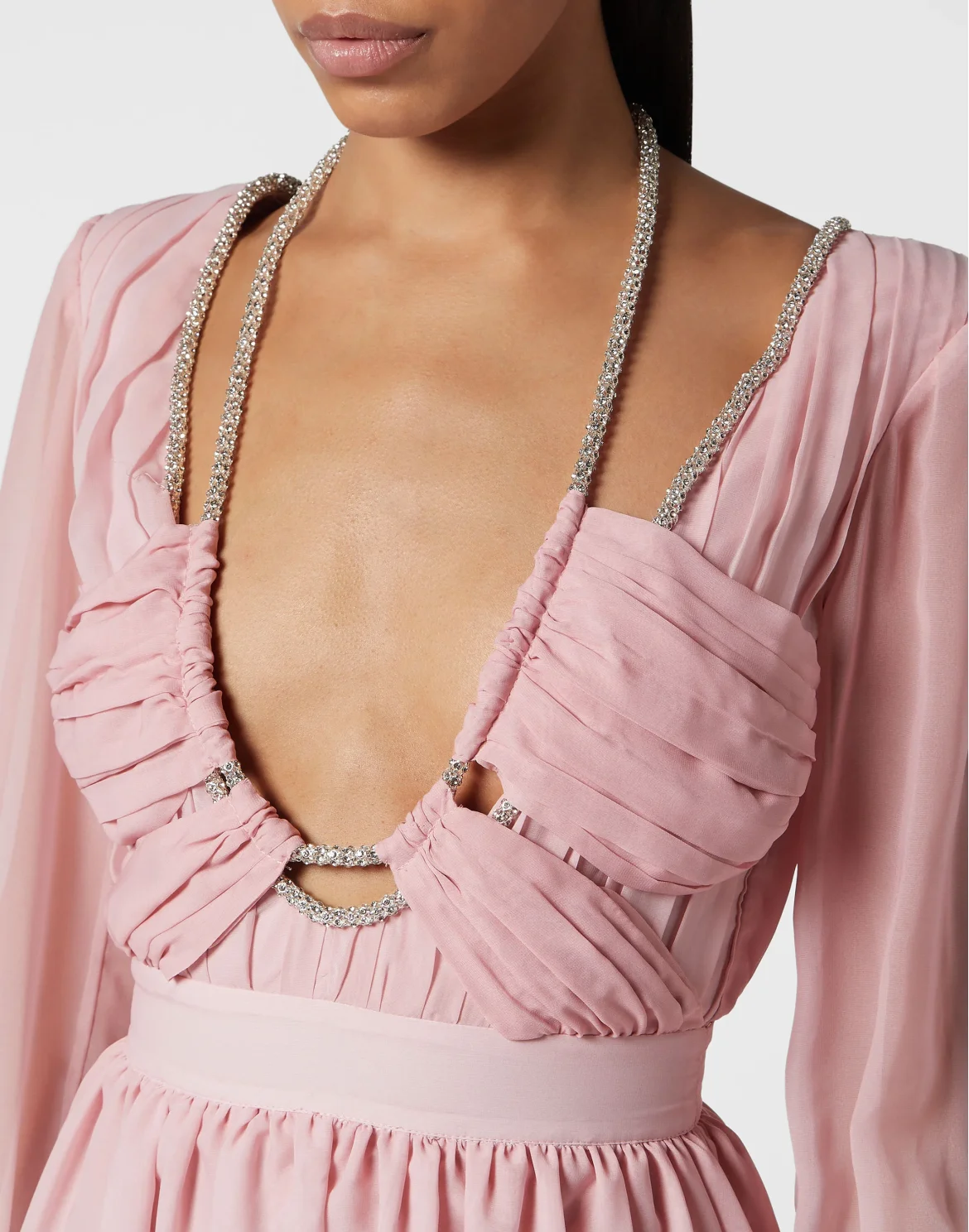 Chiffon Plisse Mini Dress Degrade, цвет: Розовый