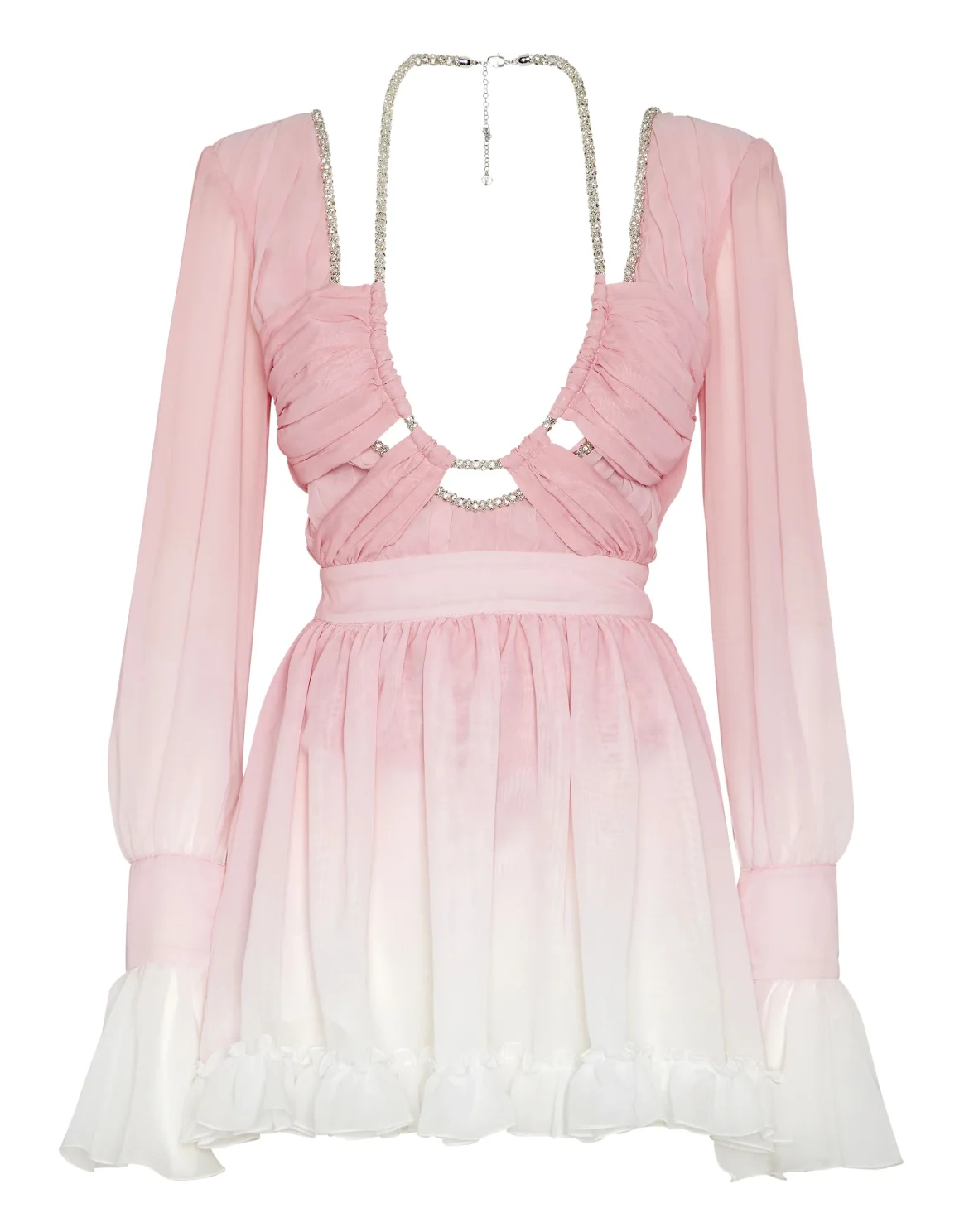 Chiffon Plisse Mini Dress Degrade, цвет: Розовый