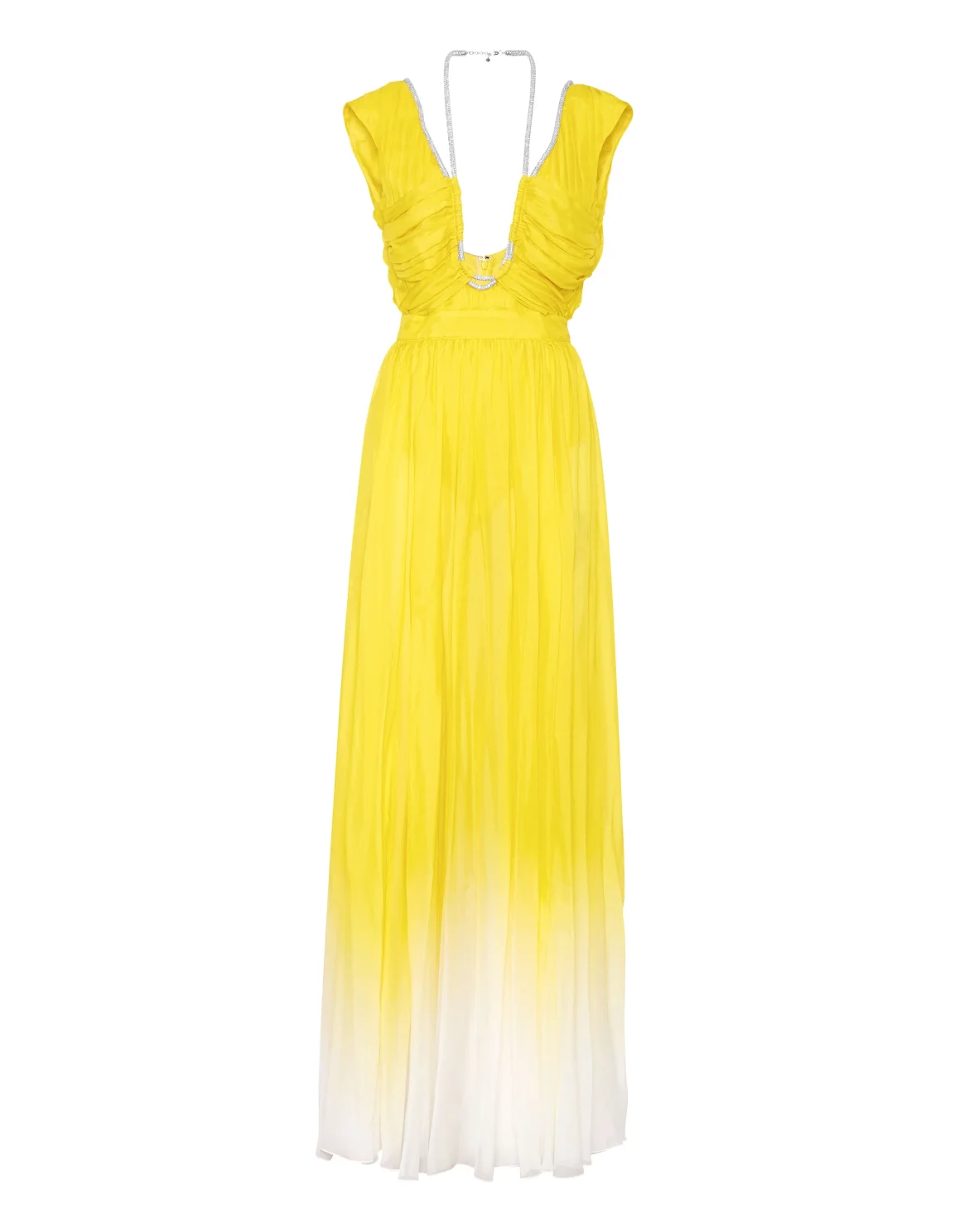 Chiffon Plisse Long Dress Degrade', цвет: Желтый