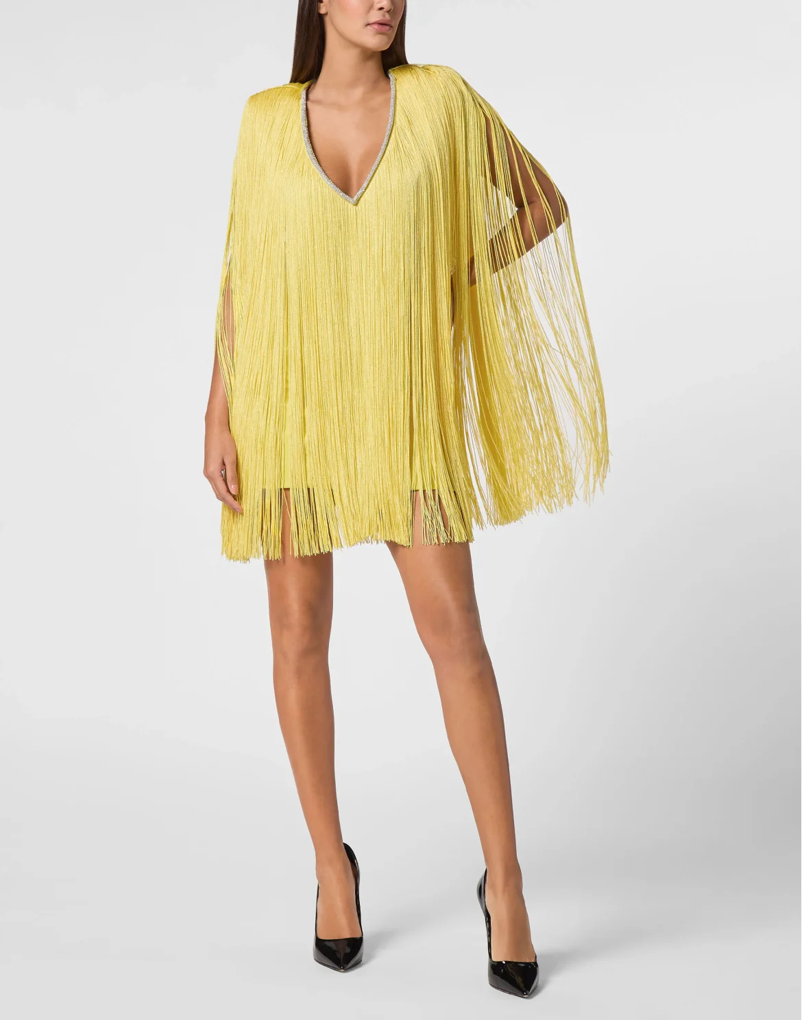 Fringe Mini Dress, цвет: Желтый