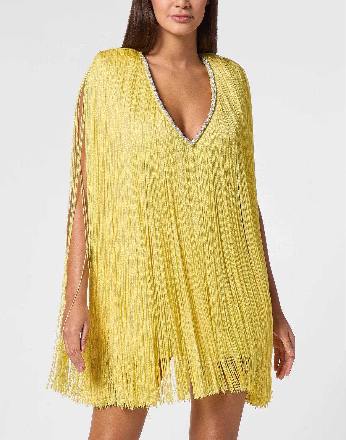 Fringe Mini Dress, цвет: Желтый
