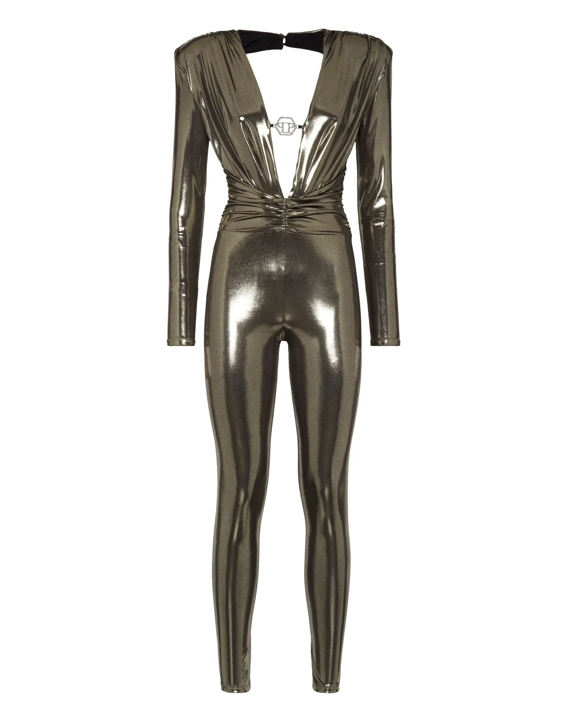 Lamé Jersey Jumpsuit, цвет: Золотой