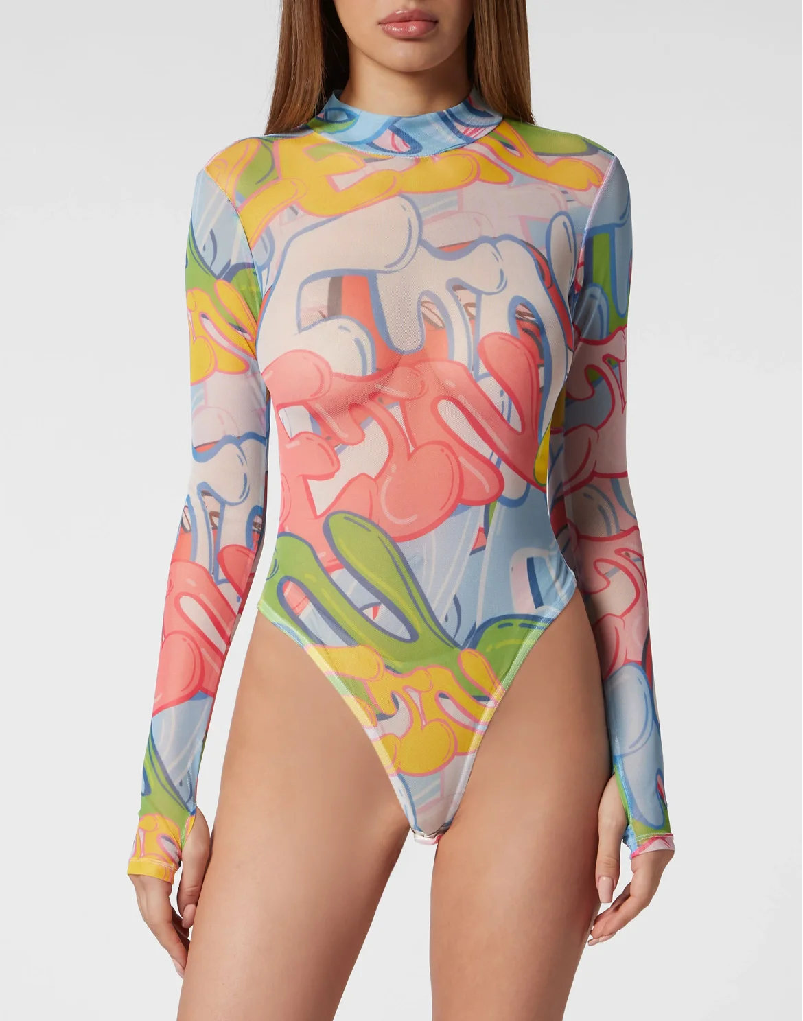 Tulle Body LS Bombing Graffiti, цвет: Мультиколор