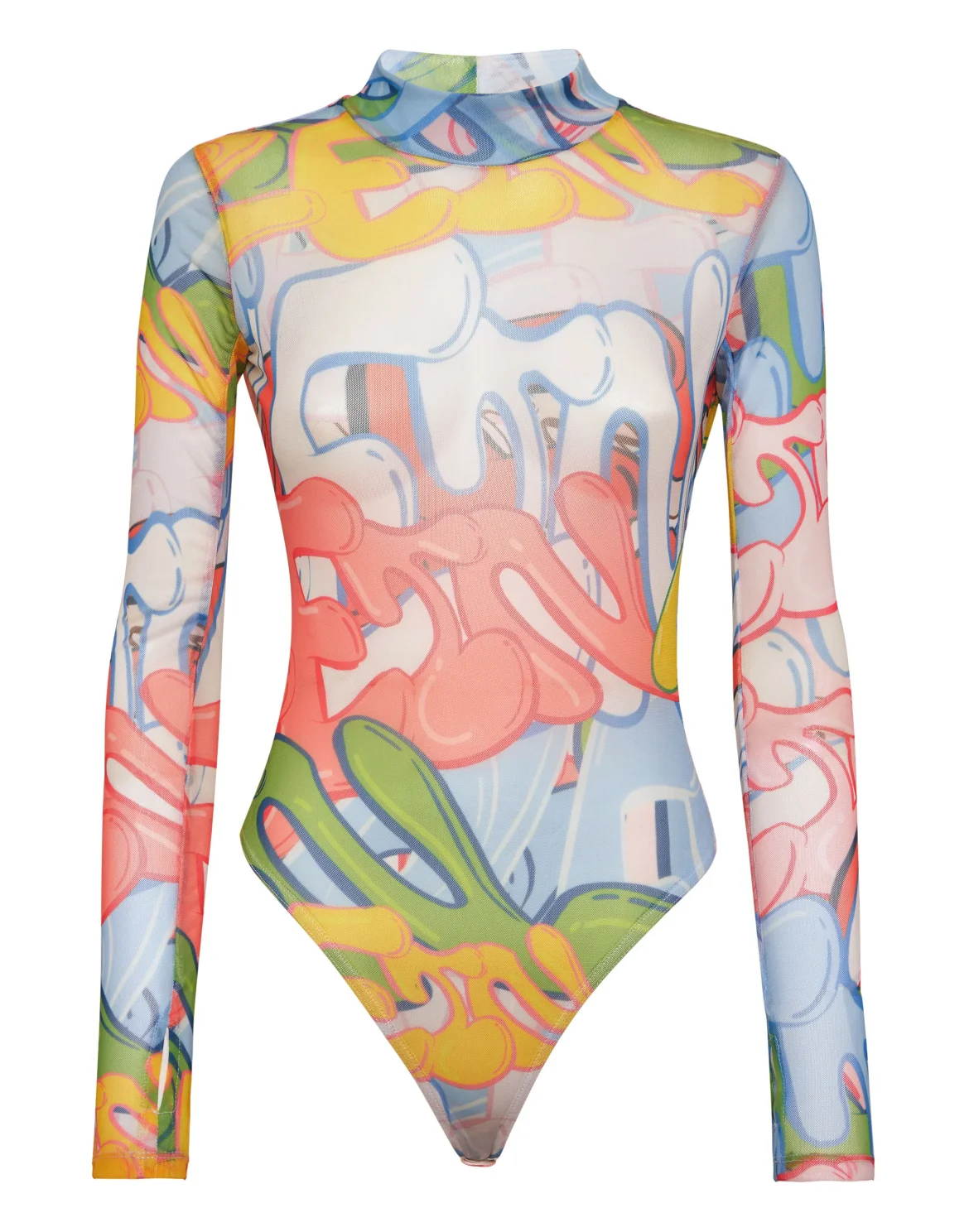 Tulle Body LS Bombing Graffiti, цвет: Мультиколор