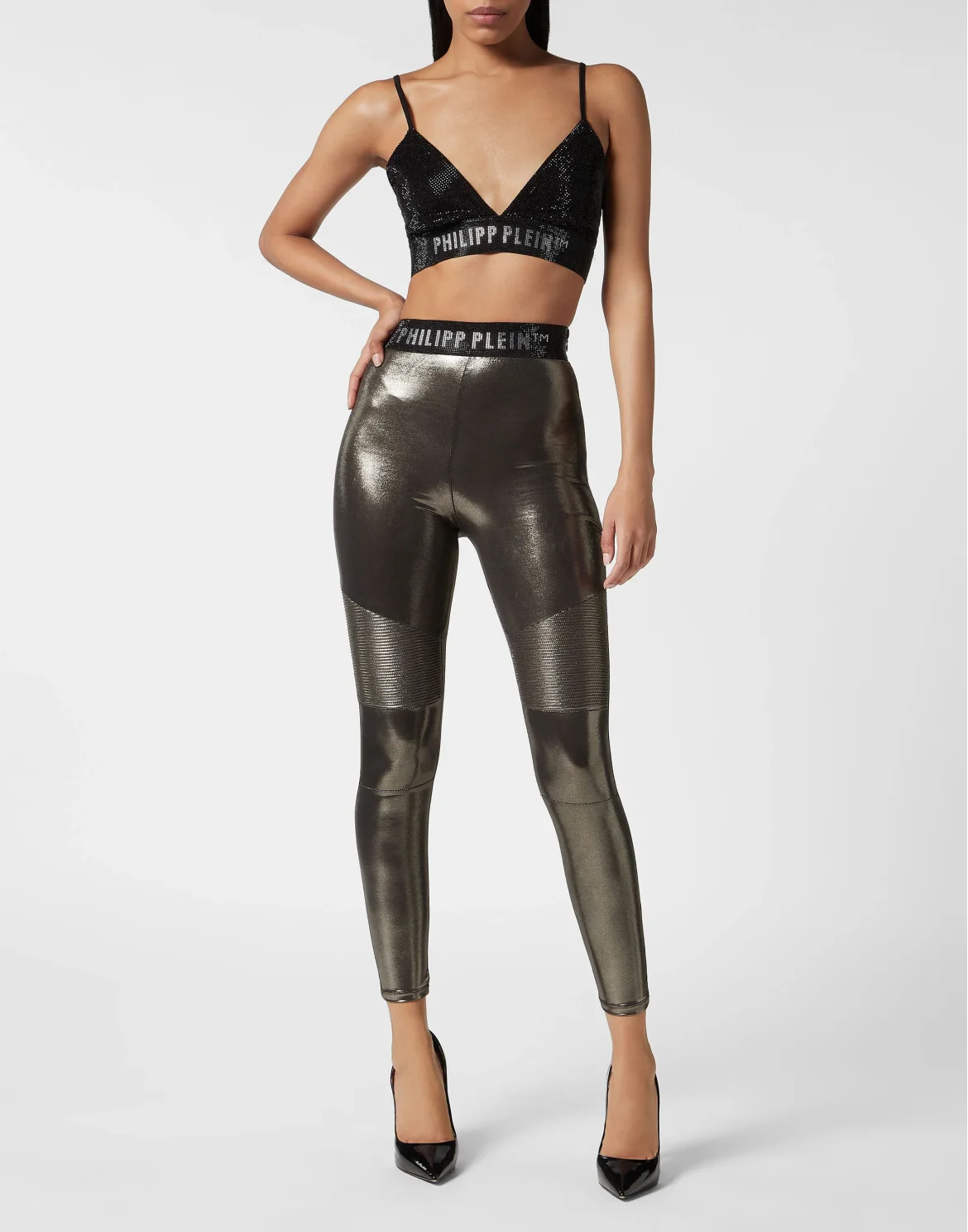 Lamé Lycra Leggings, цвет: Золотой
