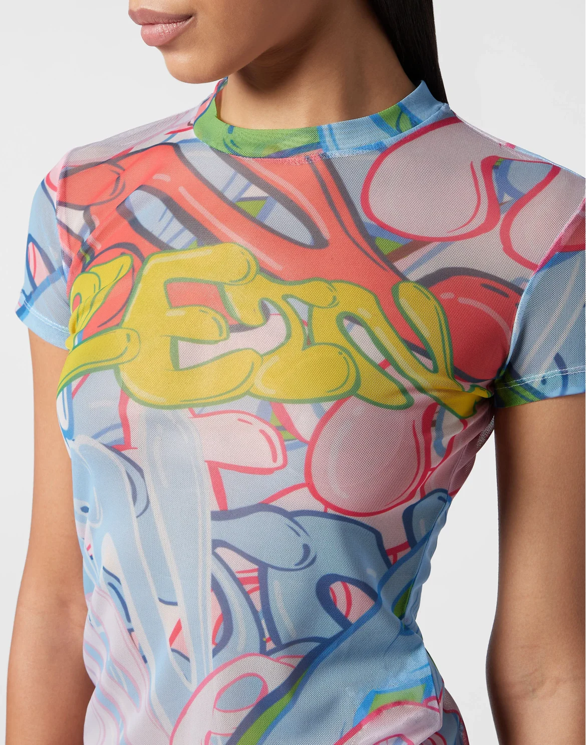 Tulle  T-Shirt Sexy Pure Bombing Graffiti, цвет: Мультиколор