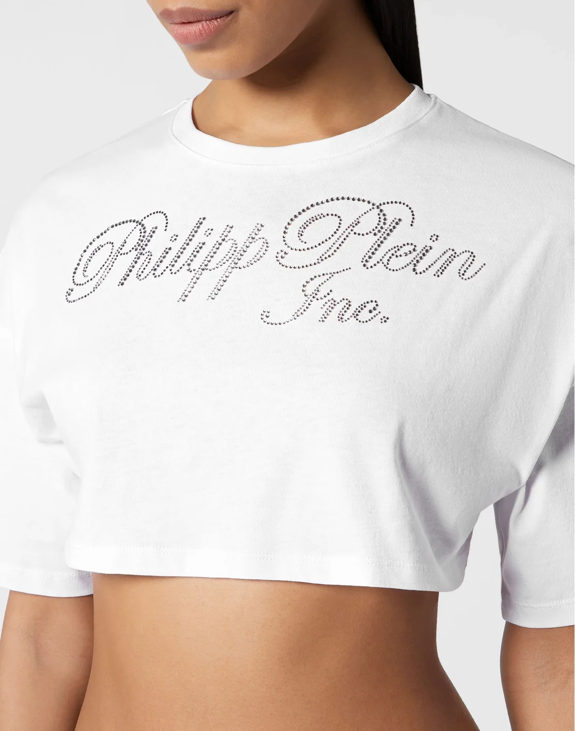 Cropped T-shirt with Crystals Philipp Plein TM, цвет: Белый