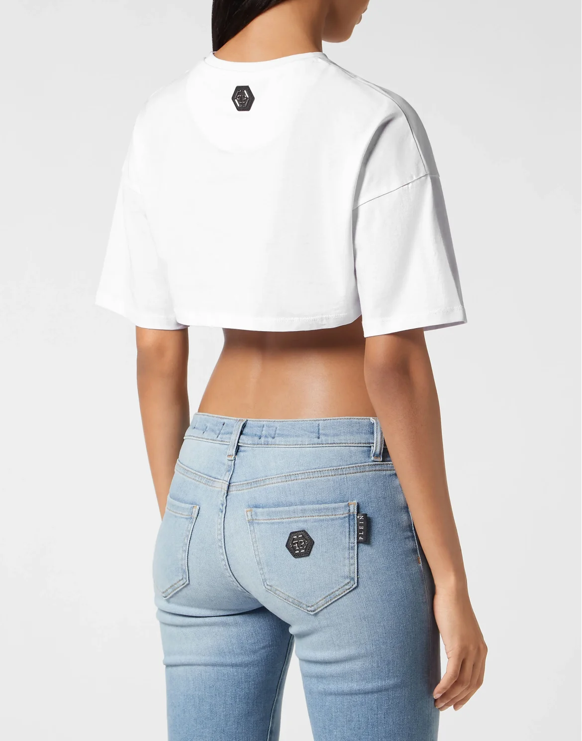 Cropped T-shirt with Crystals Philipp Plein TM, цвет: Белый