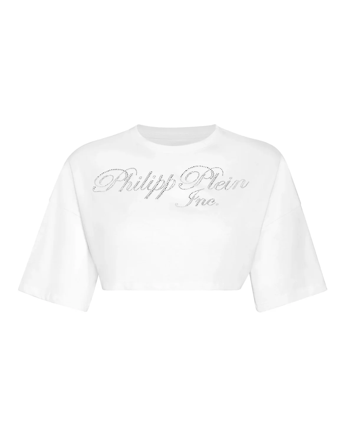Cropped T-shirt with Crystals Philipp Plein TM, цвет: Белый
