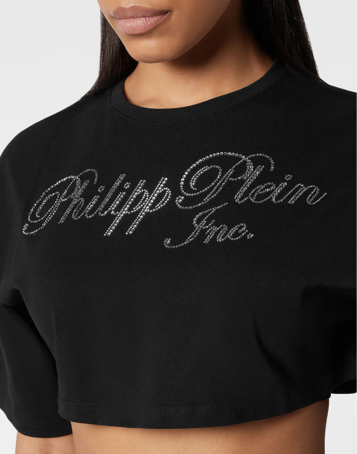 Cropped T-shirt with Crystals Philipp Plein TM, цвет: Черный