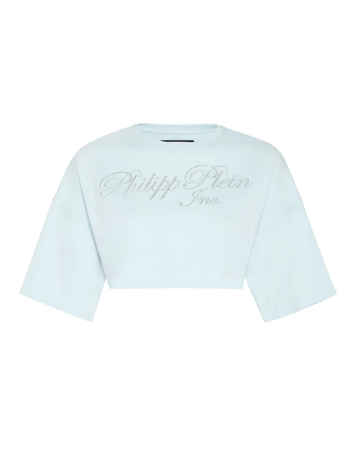 Cropped T-shirt with Crystals Philipp Plein TM, цвет: Голубой