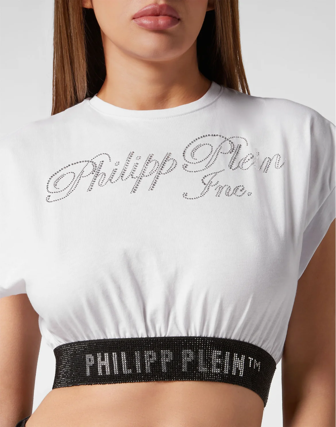 Cropped Top with Crystals Philipp Plein TM, цвет: Белый