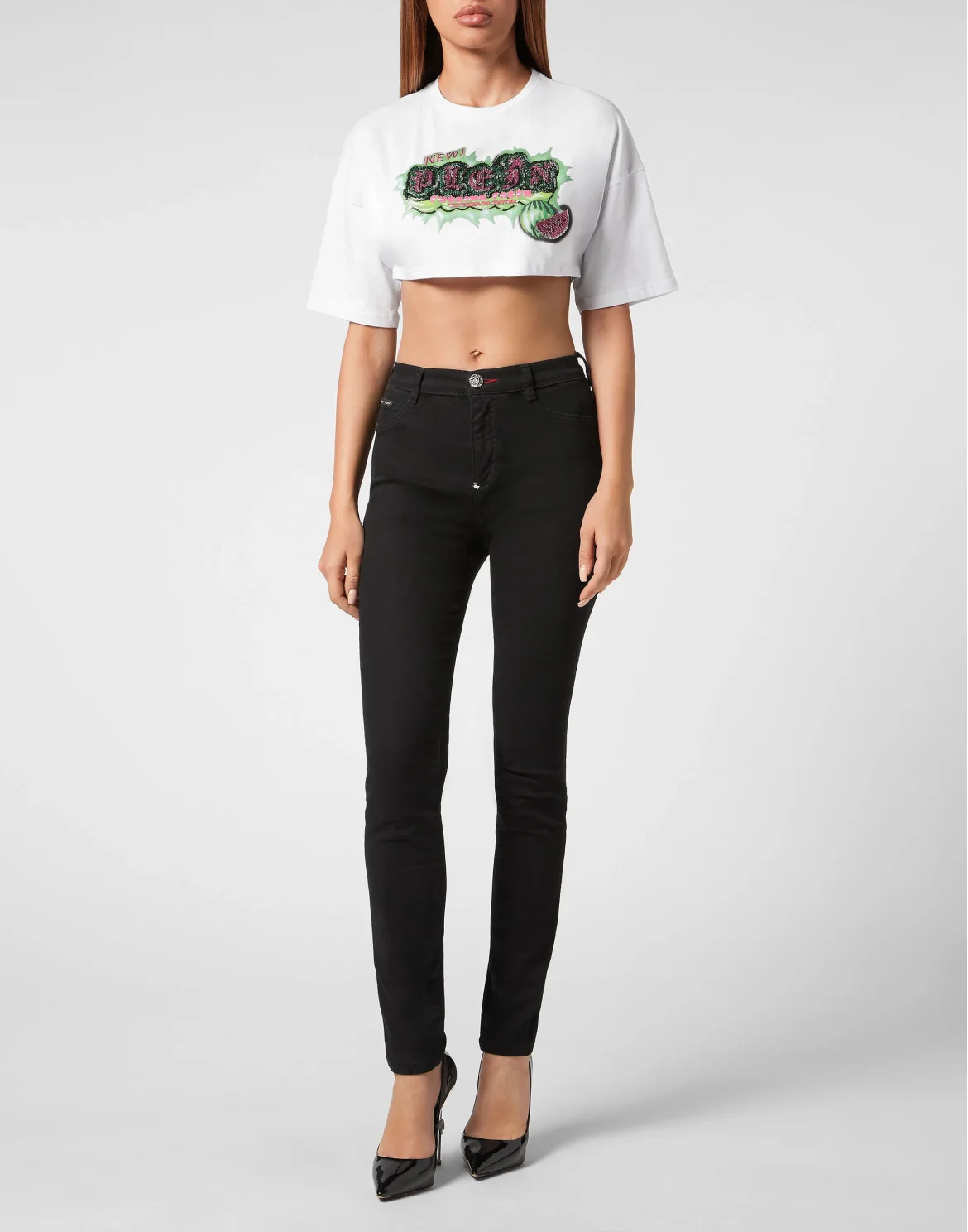 Cropped T-shirt Tutti Frutti, цвет: Белый