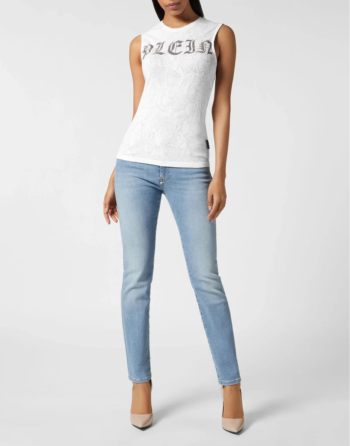 Tank Top with crystals Lace, цвет: Белый
