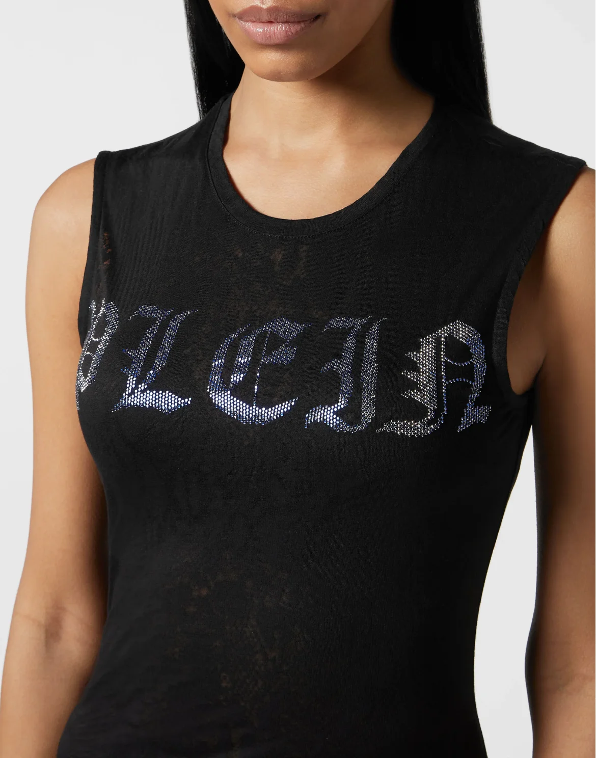 Tank Top with crystals Lace, цвет: Черный