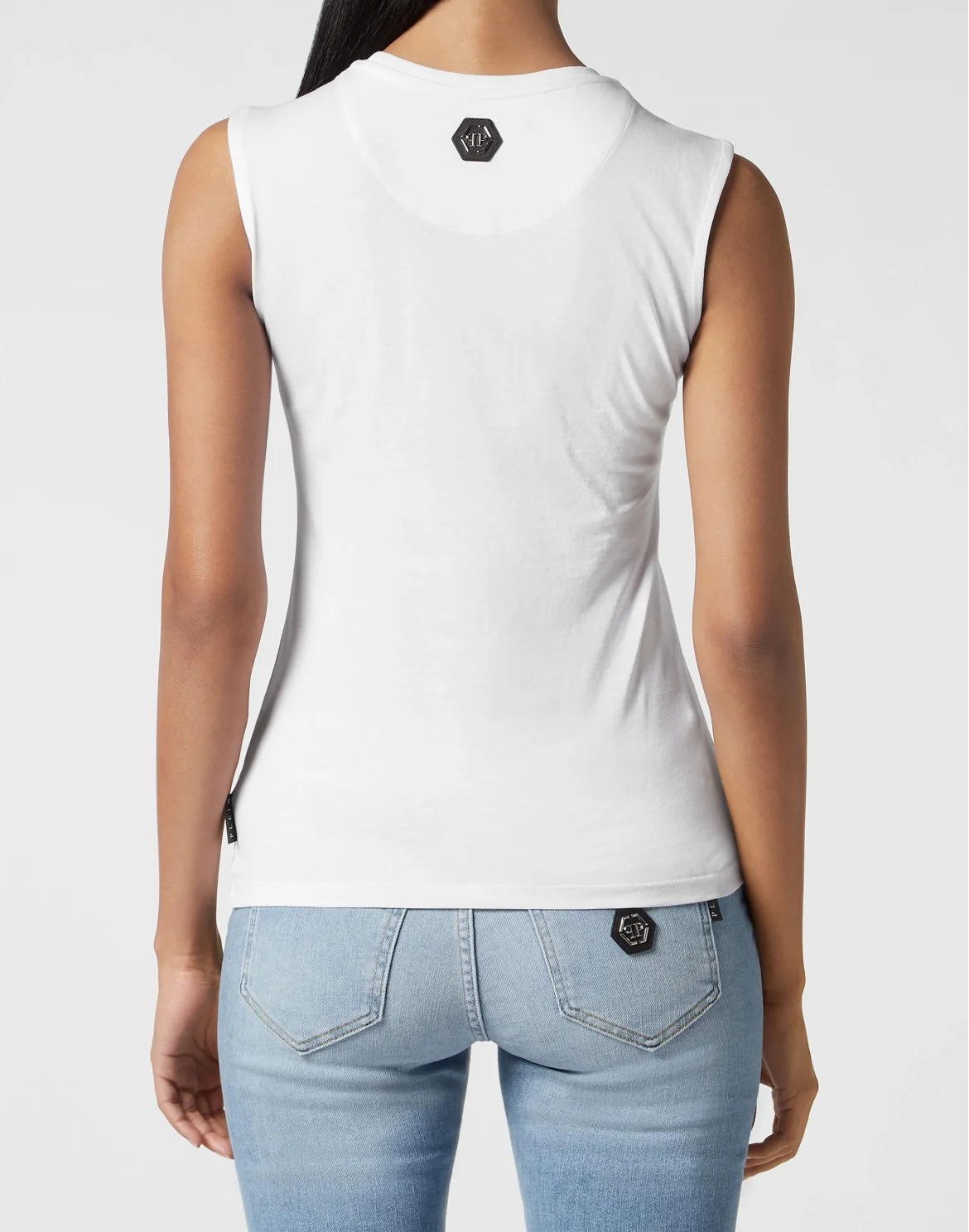 Full Strass Tank Top Wire Frame, цвет: Белый