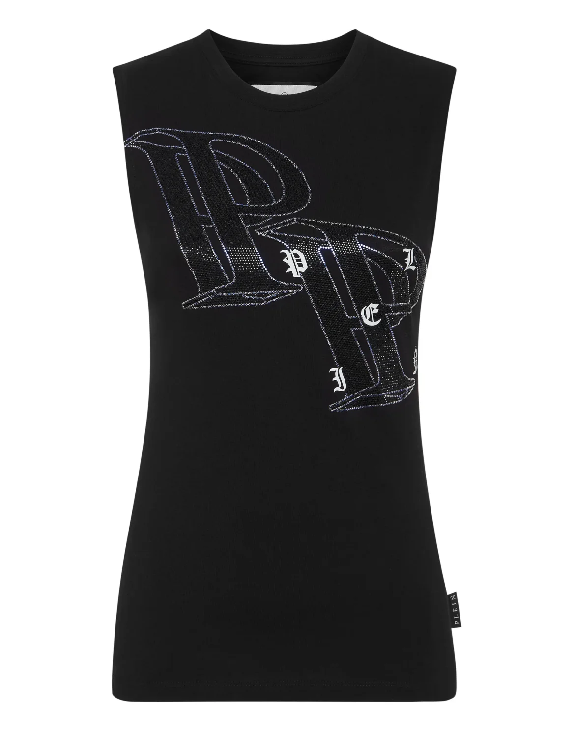 Full Strass Tank Top Wire Frame, цвет: Черный