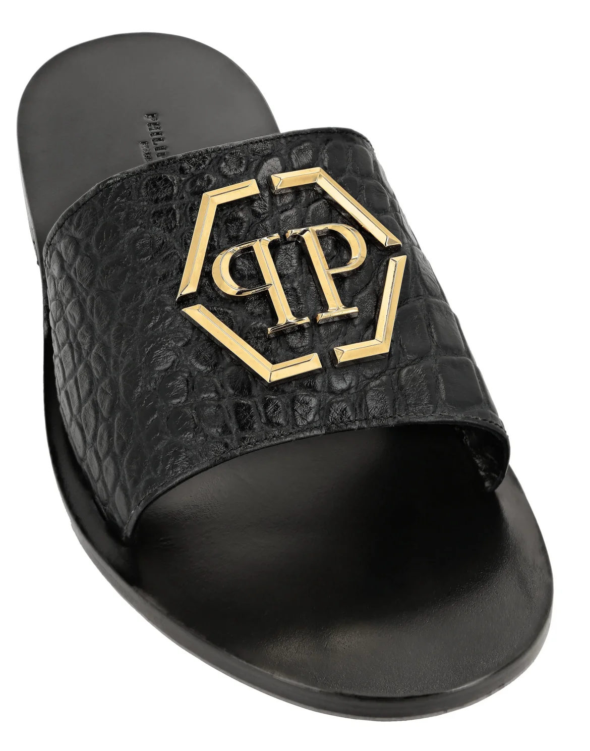 Flat Crocco Printed Sandals, цвет: Черный