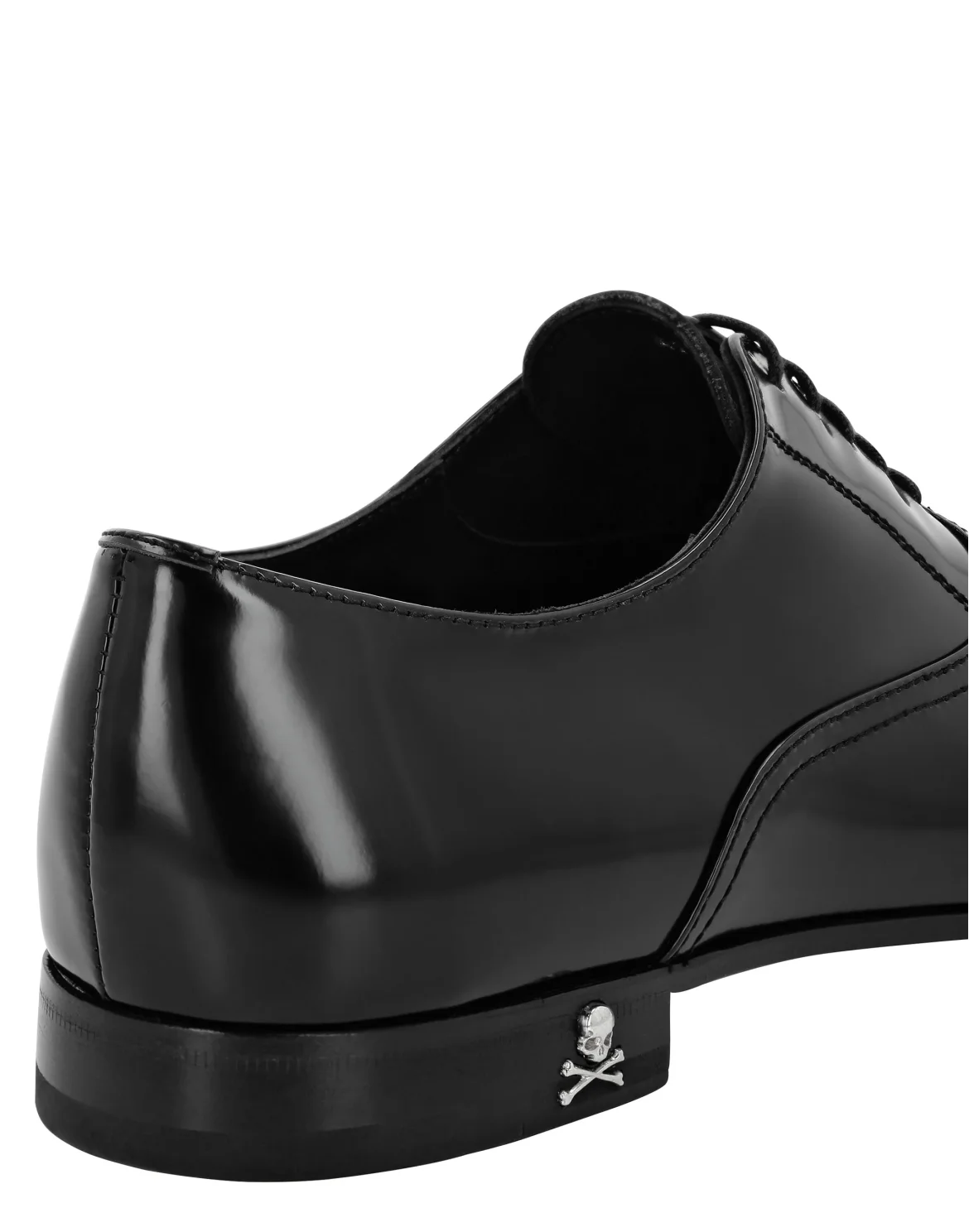 Leather Lace Up Shoes Skull&Bones, цвет: Черный