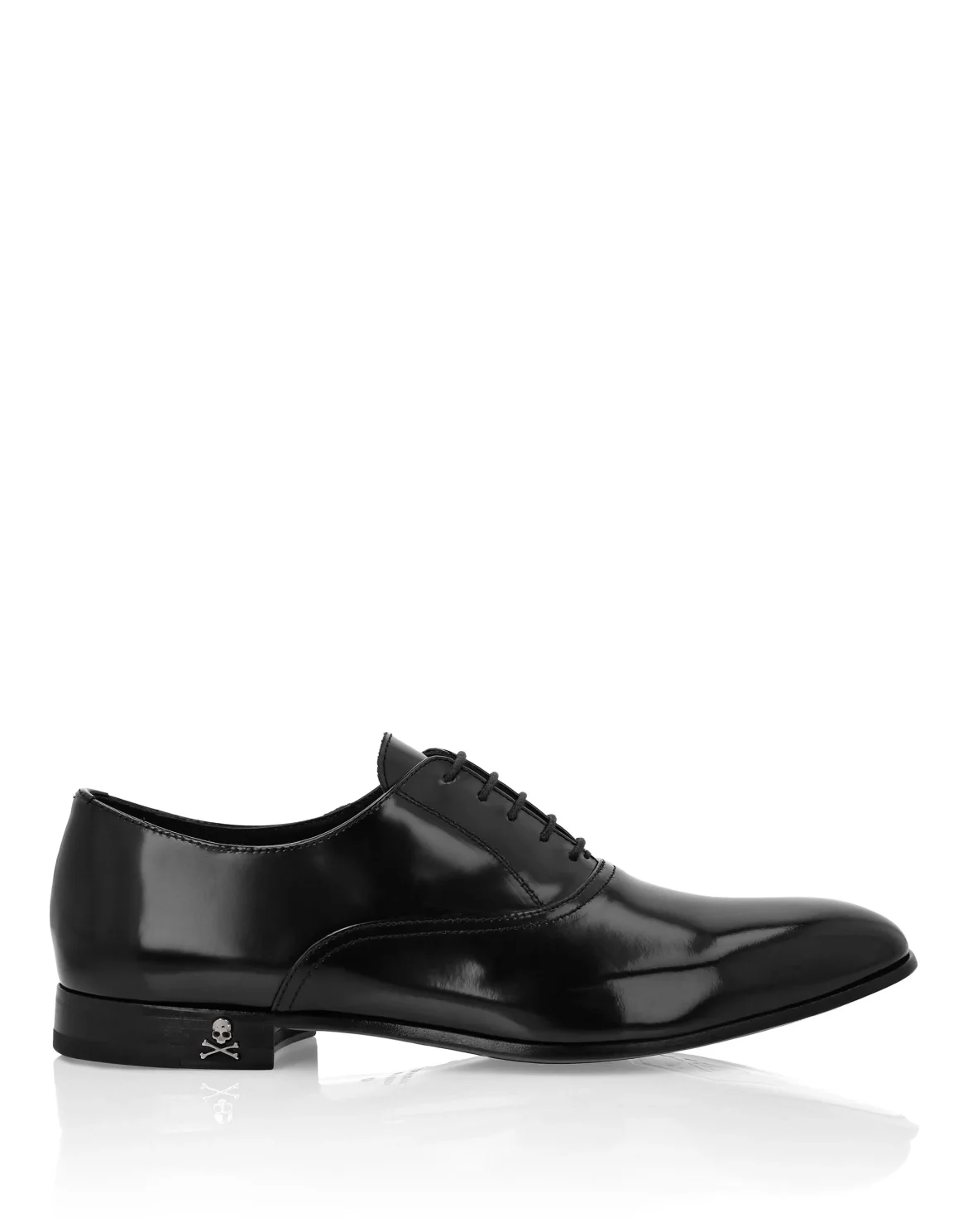 Leather Lace Up Shoes Skull&Bones, цвет: Черный