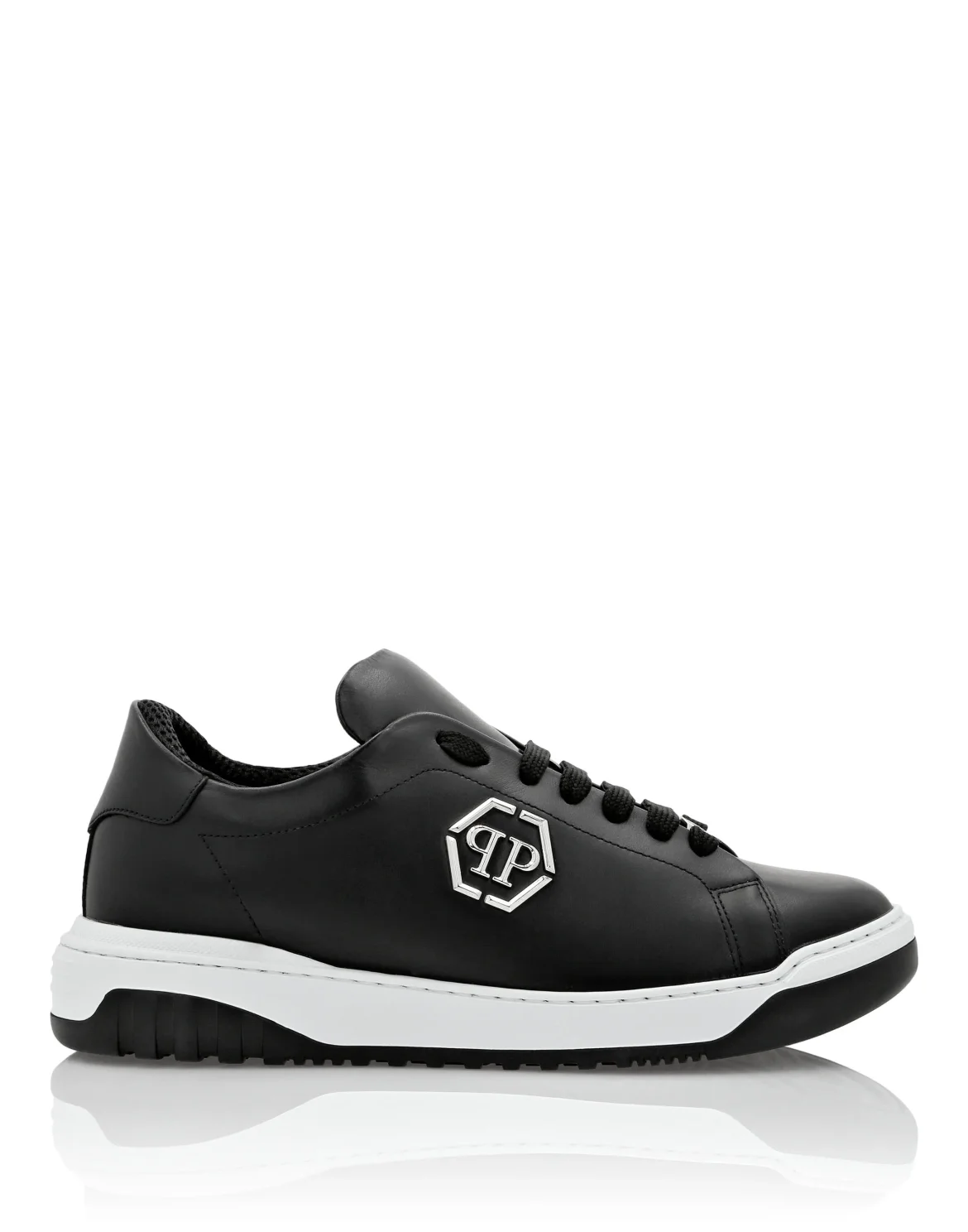 Leather Lo-Top Sneakers Skull&Bones, цвет: Черный
