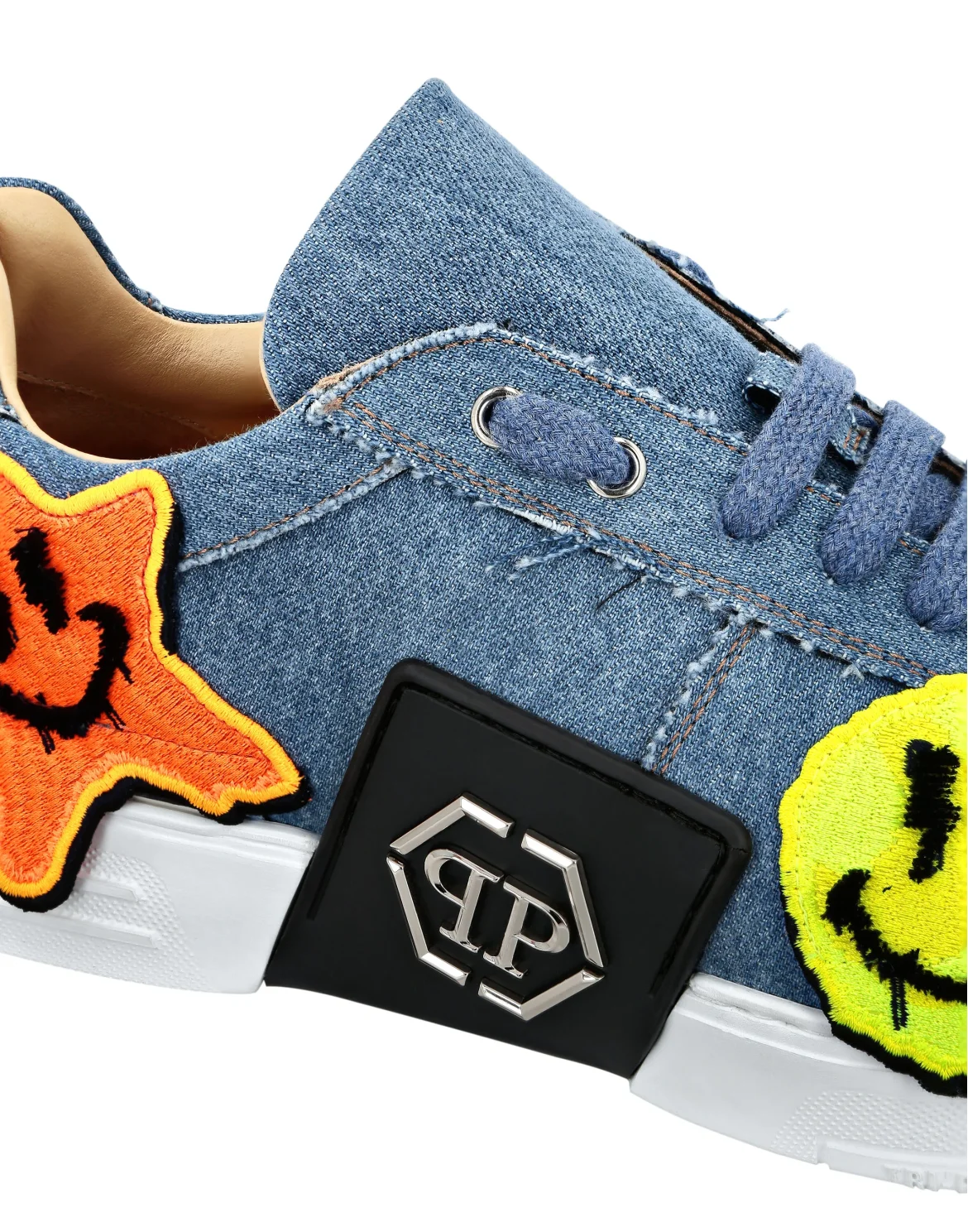 Denim Lo-Top Sneakers Smile Graffiti, цвет: Синий