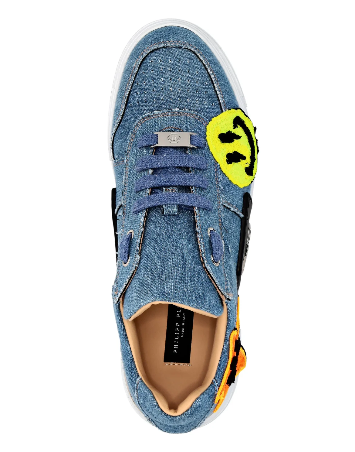 Denim Lo-Top Sneakers Smile Graffiti, цвет: Синий