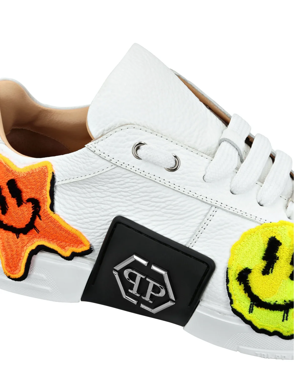 Leather Lo-Top Sneakers Smile Graffiti, цвет: Белый
