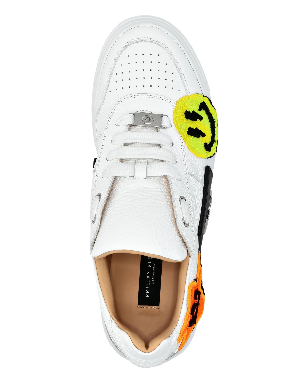 Leather Lo-Top Sneakers Smile Graffiti, цвет: Белый
