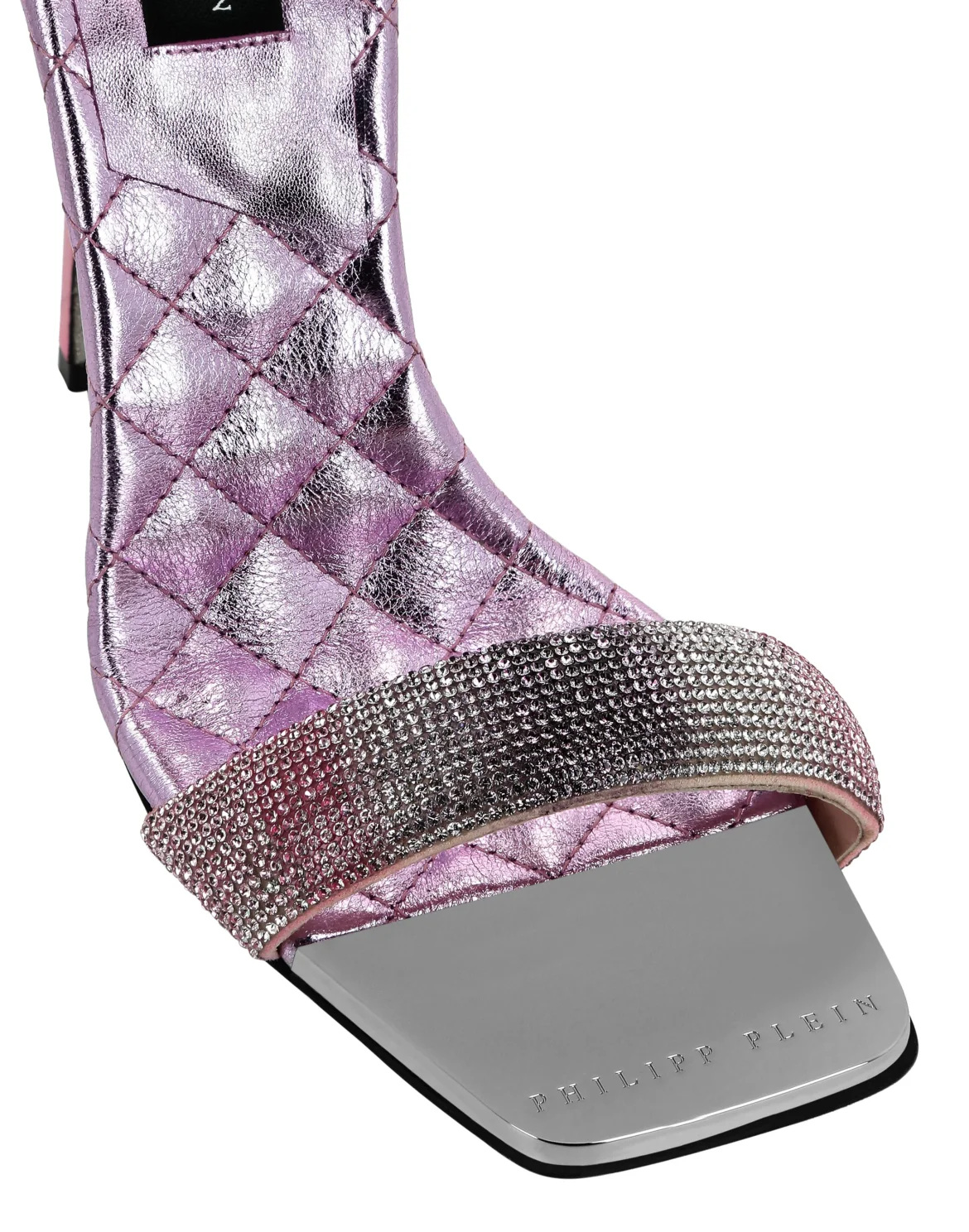 Mirror Leather Sandals Hi-Heels Crystal, цвет: Розовый