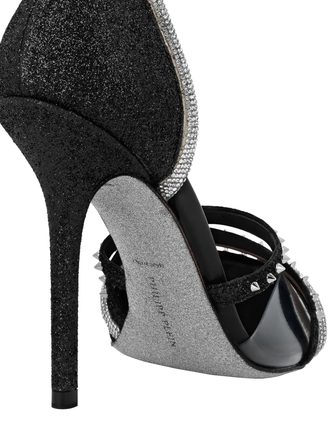 Glitter & Suede Decollete Pumps, цвет: Черный